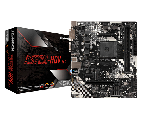 ASROCK MB AMD X370, X370M-HDV R4.0 AM4, 2DDR4, 4SATA3 MATX