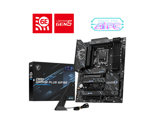 MSI MB  Z890 GAMING PLUS WIFI6E, Z890,LGA1851,4DDR5,3PCI-Ex16,1PCI-Ex1,4M.2 ,1USB3.2 Gen2 X